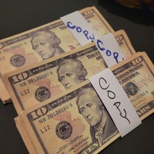 Artist Made AGED $10 Replica Bills * 25 picture