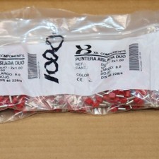 10 Bags of 100,1000pcs Red Double/2 Wire  Insulated Wire Ferrules 1mm2/#18 AWG picture