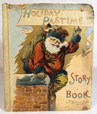 Extra RARE Antique  c. 1900 HOLIDAY PASTIME-SANTA CLAUS-Picture Book-McLoughlin picture