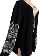 Chicos womens sweater plus size 2x black white top open cardigan cute Excellent picture
