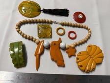 Collection Lot Amazing Variety Vintage Colorful Rare Bakelite Jewelry - I6 picture