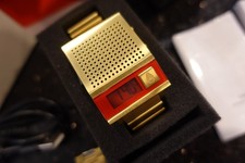 Rare Nixon Dork Too Nerd Alert Digital Watch Gold Red Video game voice WATCH A5 picture