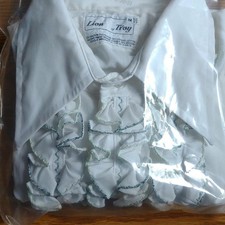 Vintage Lion of Troy Men's Formalwear white ruffle tuxedo shirt, 60s–70s, Size M picture