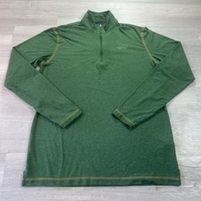 Orvis Trout Bum Pullover Mens Medium Green 1/4 Zip Long Sleeve Fishing Shirt Top picture