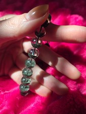 Collector Grade Brazilian Green Phantom Quartz Bracelet – Dense Moss Garden Form picture