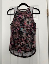 lululemon athletica Black Floral-Print Sleeveless Performance Tank picture
