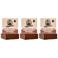 Dr. Squatch Men's Natural Bar Soap Wood Barrel Bourbon 5 oz 3-Pack picture