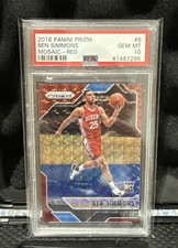 2016-17 Panini Prizm Mosaic - Ben Simmons #6 Red (RC) PSA 10 picture