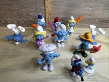 Vintage Smurf Figures Lot of 11 Peyo Schleich Figurines Misc Mixture picture