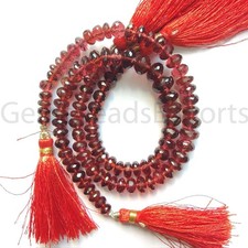 4.75-7.00MM, Natural Red Mozambique Garnet, Briolette Faceted Rondelle Cut Beads picture
