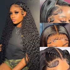 Daules Deep Curly Wave Wig Human Hair Natural Black 24 Inch picture