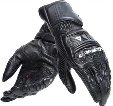 Dainese Druid 4 Black Motorcycle Racing Leather Gloves - CE Certified picture