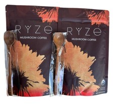 2 Pack Organic Mushroom Coffee W/ 2 Acacia Spoon 100% Authentic  picture