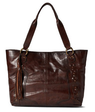 Frye Corrine Tote Cognac Leather Handbag Purse Luggage Soft Shine Handle Drop picture