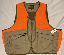 NWT Cabela’s Traditions Upland Hunting Vest Tan Blaze Orange Mens XL $69.99 MSRP picture