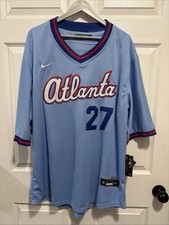 Nike Atlanta Braves MLB Baseball Jersey Austin Riley #27 Blue Size 2XL New picture