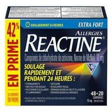 REACTINE Extra Strength 24Hr  tablets 10mg  68 Caps New  Exp 2028/09 picture