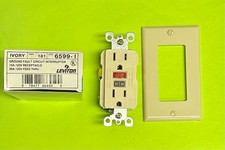 LEVITON 6599-I GFI GFCI 15A-125V RECPEPTACLE OUTLET IVORY picture