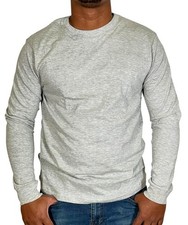 BROOKLYN VERTICAL Mens Long Sleeve Cotton T Shirt Crew Neck 5 Colors S-5XL picture
