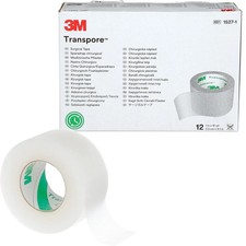 3M™ Transpore™ Surgical Tape, 1527-1, 1 in x 10 yd (2.5 cm x 9.1 m), 12 clear picture