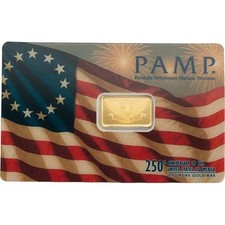 2.5 g Gold Bar | PAMP | 250th Anniversary of the United States Vintage | Heraldi picture