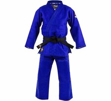 New Fuji Sports Mens Kids Womens Double Weave Judo Gi Kimono  - Blue picture