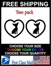 Chihuahua heart, Love Dogs Decal Window Sticker Car Truck, D2 picture