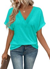 ??Women??s Lightweight V Neck Tee - Trendy Soft Casual Tops for Spring Summer picture