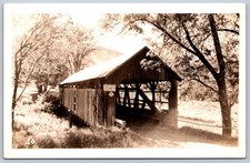 K24/ Near Williamsville? Vermont RPPC Postcard c1940s Covered Bridge 299 picture