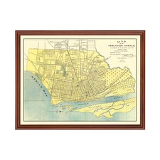 Old Map of Mobile, AL 1907 - Vintage Mobile Alabama Art picture