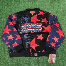 NWT VTG JH Design Captain America Jacket Youth 2XL Men S Crop Boxy Marvel Racing picture