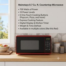 Mainstays Countertop Microwave Oven 0.7 cu ft 700W - Red picture