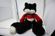 Retired Jellycat Loopie Cat Plush Black White Stuffed Animal Rare 24