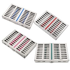 4 GERMAN DENTAL AUTOCLAVE STERILIZATION CASSETTE RACK BOX TRAY FOR 10 INSTRUMENT picture
