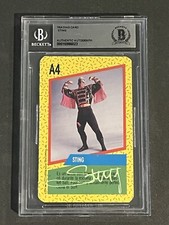 STING 1991 CROMY WCW SIGNED AUTOGRAPHED CARD BECKETT BAS AUTHENTIC picture