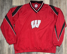 Wisconsin Badgers Pullover Jacket Men's SIze Large Windbreaker NCAA Vintage 1995 picture