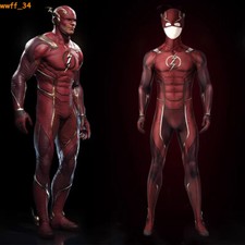 Movie The Flash Bary Allen Battle New Jumpsuit With Mask Suit Cosplay Costume picture