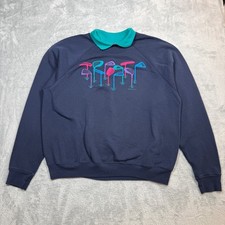 Vintage Brindar Design Sweatshirt Mens XL Navy Blue Golf Clubs Pullover 90s picture