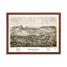 Old Map of Castleton, VT 1886 - Vintage Castleton Vermont Ar picture