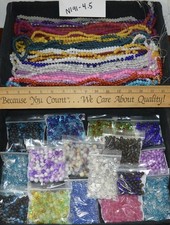 Large Huge Lot Jewelry Making Beads NWOT All GLASS Crackle/Frosted/Clear 8lbs picture