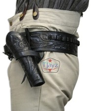 *NEW* TJAYZ LEFT HAND Western Cross Draw Gun Holster Tooled Leather SASS Pistol picture