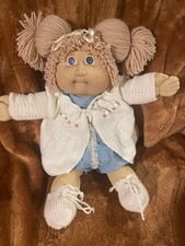 Cabbage Patch Kids Jesmar Doll 1984 Champagne Pony’s Blue Eyes Romper Outfit picture