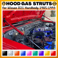 Carbon Fiber Red Hood Struts for Nissan D21 Hardbody 1985-1997 Dampers Supports picture