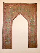 UNUSUAL, EXQUISITE ANTIQUE UZBEK SUZANI PRAYER EMBROIDERY TEXTILE TAPESTRY picture