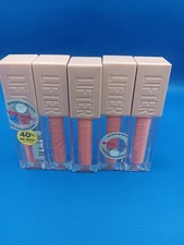 5x Maybelline Lifter Gloss 022 Peach Ring Hyaluronic Acid 0.18oz Sealed New picture