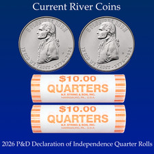 2026-P&D America 250 Declaration of Independence Quarters 2 UNC ROLLS picture