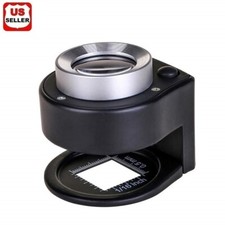 30X Loupe Magnifier with 6 Light Desktop Portable Metal Magnifier Folding Scale picture