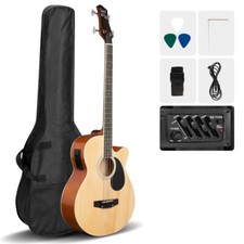 Glarry GMB101 4-string electro-acoustic bass guitar Burlywood picture