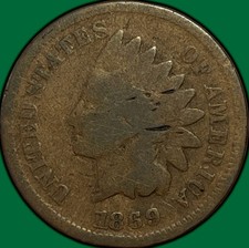 1869 Indian Head Cent Good G Coin, Nicks #48111 picture