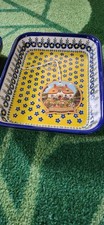 1 New Polish Pottery Yellow Blue Oven Dish World Traveler Poland 10 X 7.5